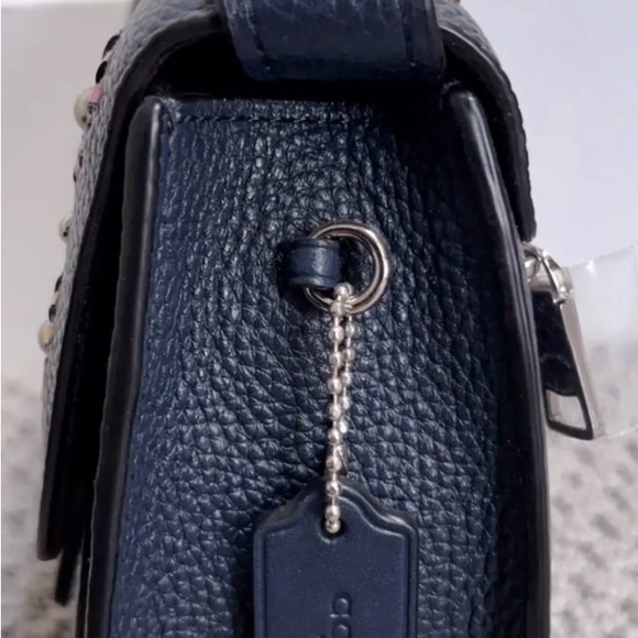 NWT Coach Remi Saddle Bag With Whipstitch Daisy Applique WITH card case - Picture 5 of 10